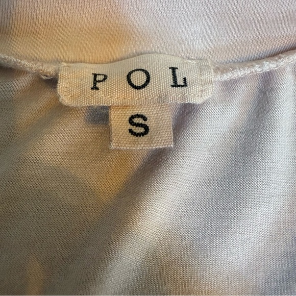 POL | Soft Pink Cream Fitted Short Sleeve T-Shirt | Sz S - Picture 6 of 8